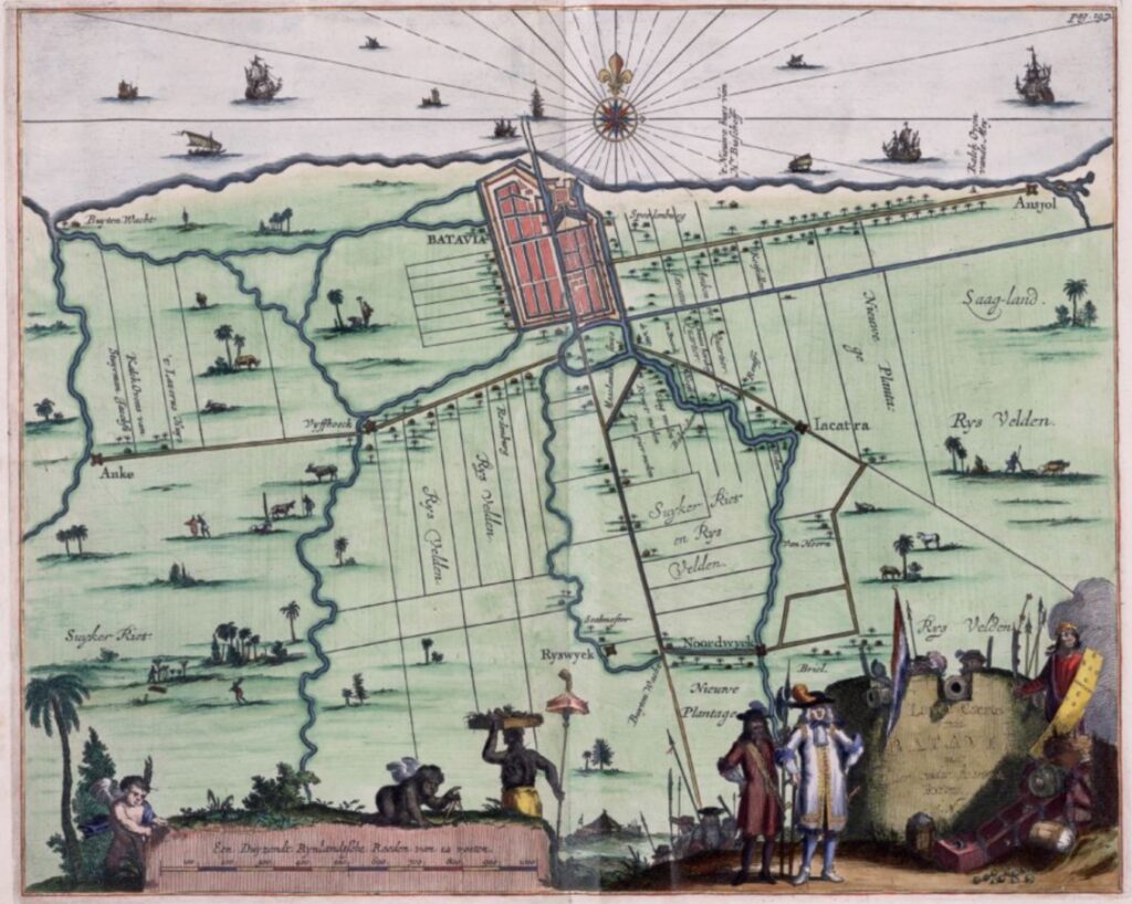 Map of Batavia and surrounding region, Atlas van der Hagen, Royal Library, The Hague, Part 4. Weduwe van Jacob van Meurs, 1682.