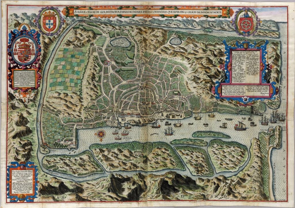 Goa, from Linschoten’s Itinerario, 1596, by Jan van Doetechum, the younger, ca. 1560-1630. John Carter Brown Library.