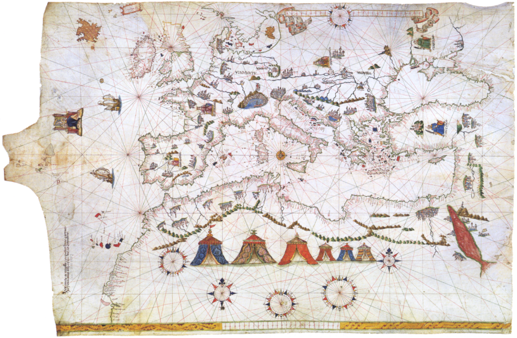 Portolan Chart of 1541. Visconte Maggiolo.